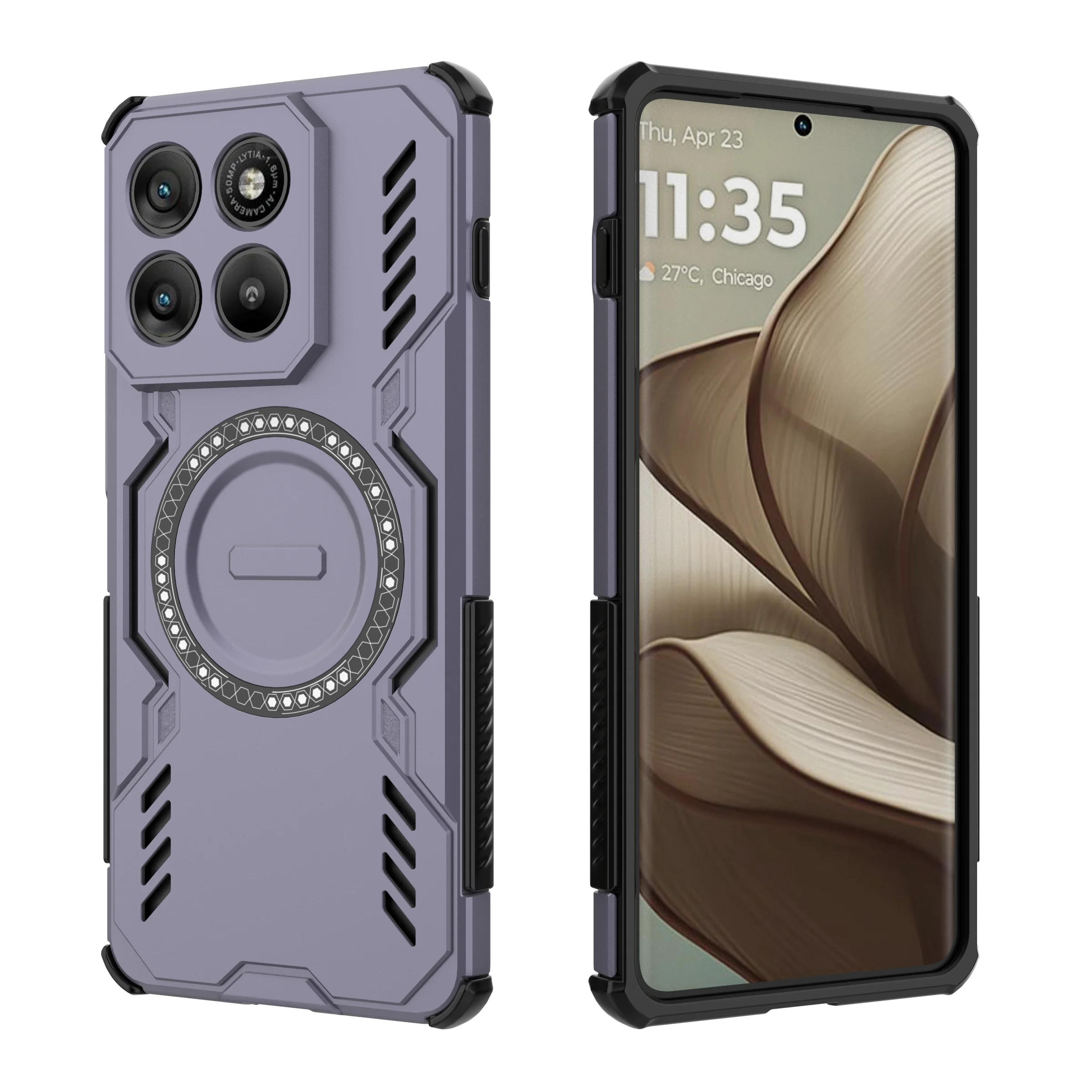 Armor Case with MagSafe-Compatible Magnetic Wireless Charging - Shockproof Hard Plastic Cover