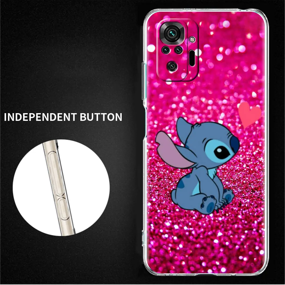 Stitch loves kiss Angel Cellphones Case For Xiaomi Redmi Note 11 12 13 10 9 8 Pro 7 11E 11S 5G 9S 8T 9A 9C 10C K40 Fundas Coque