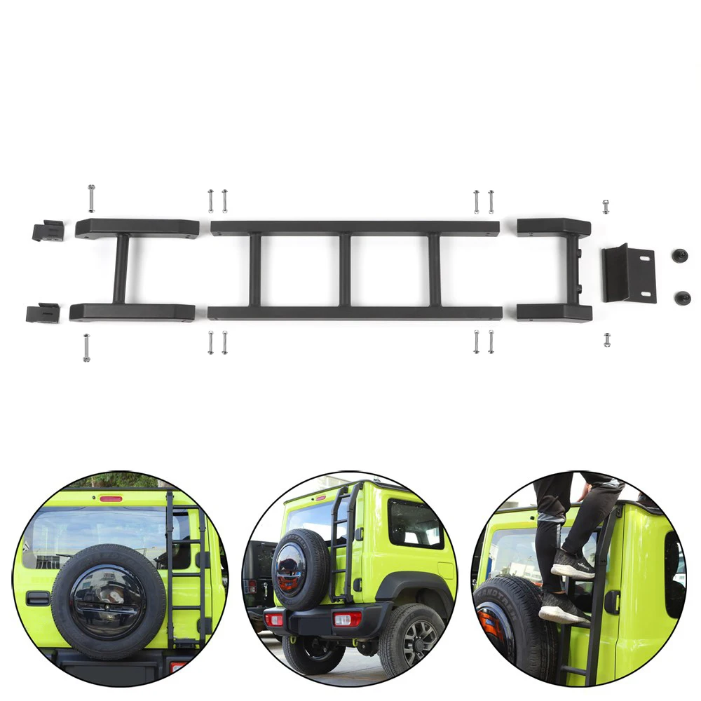 Aluminum Car Rear Tail Door Ladder Climbing for Suzuki Jimny + BLK car ladder