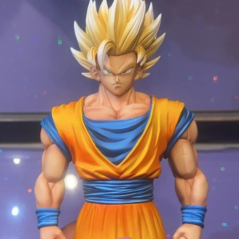 Grande Figurine Dragon Ball Z - Son Goku 34 Cm - 2 Têtes Interchangeables - Neuve