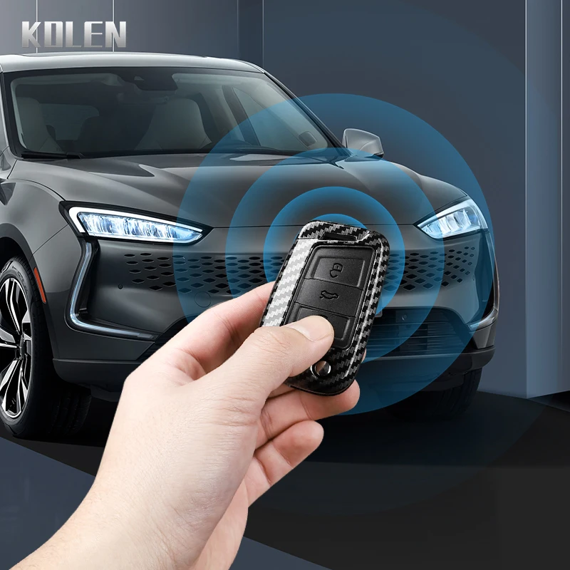 Carbon Fiber Car Key Case Cover - 3-4 Button Design