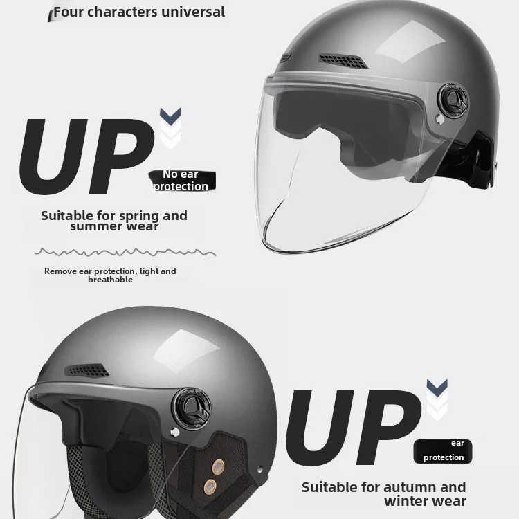 Unisex Electric Bicycle Helmet Certified By 3C Summer Winter Seasons Universal Bottle Motorcycle Helmet Safety Cap Riding Half