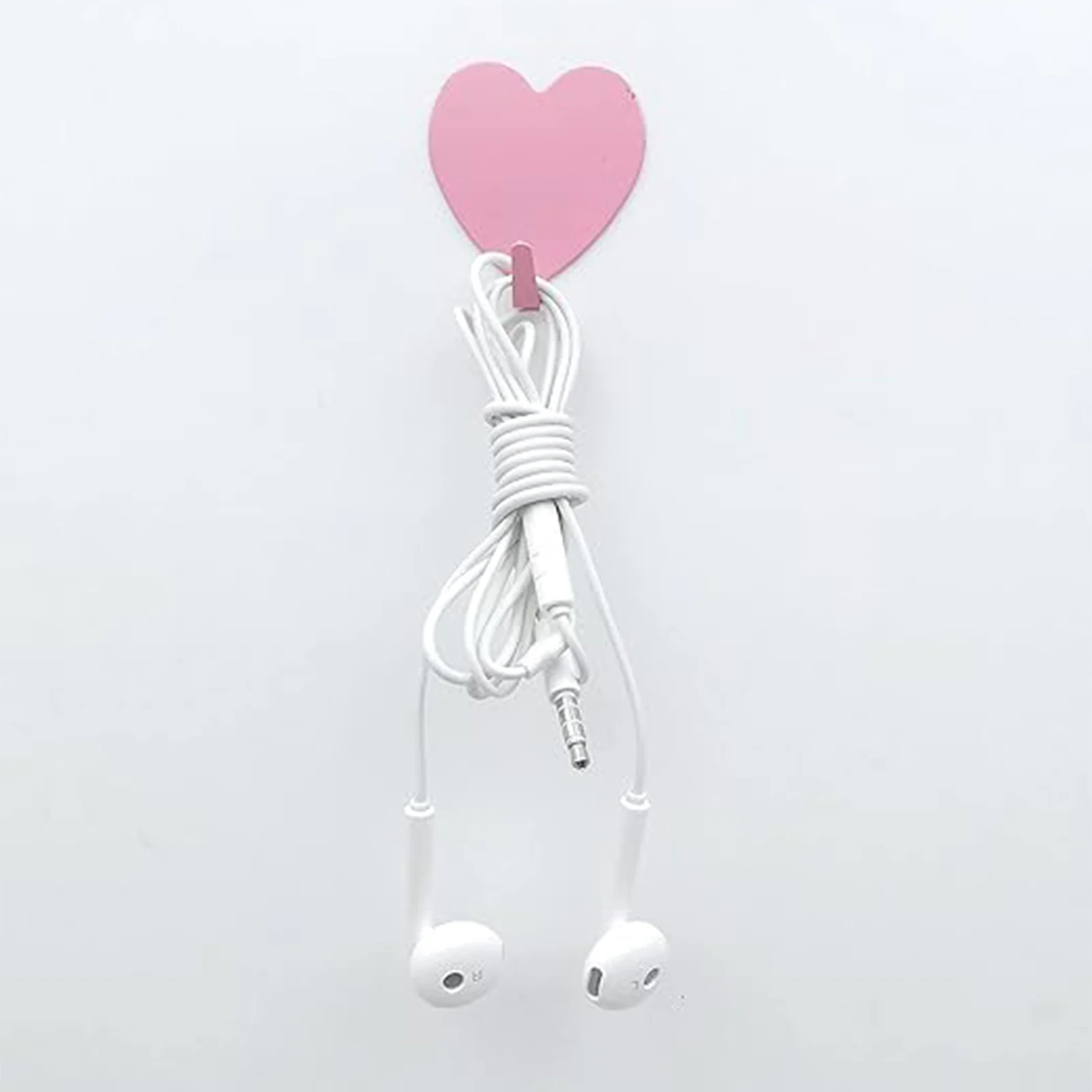 Heart Shape Wall Hook Pink Love Decorative Hook Room Key Hanger Adhesive Stainless Steel for Wedding Valentine's Day