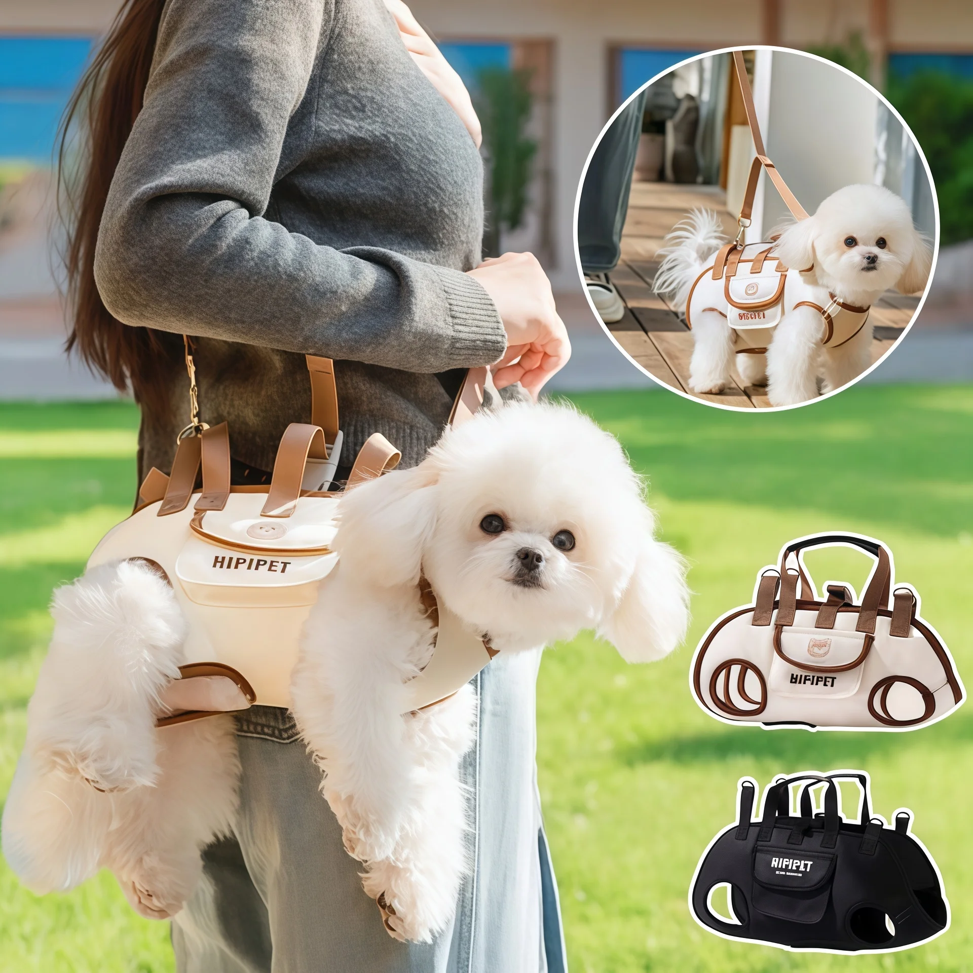 Dog Lift Harness Backpack Sling Carrier Handle Leash Pet Carrying Box Outdoor Walking Cats Carrying Supplies For Small Dogs
