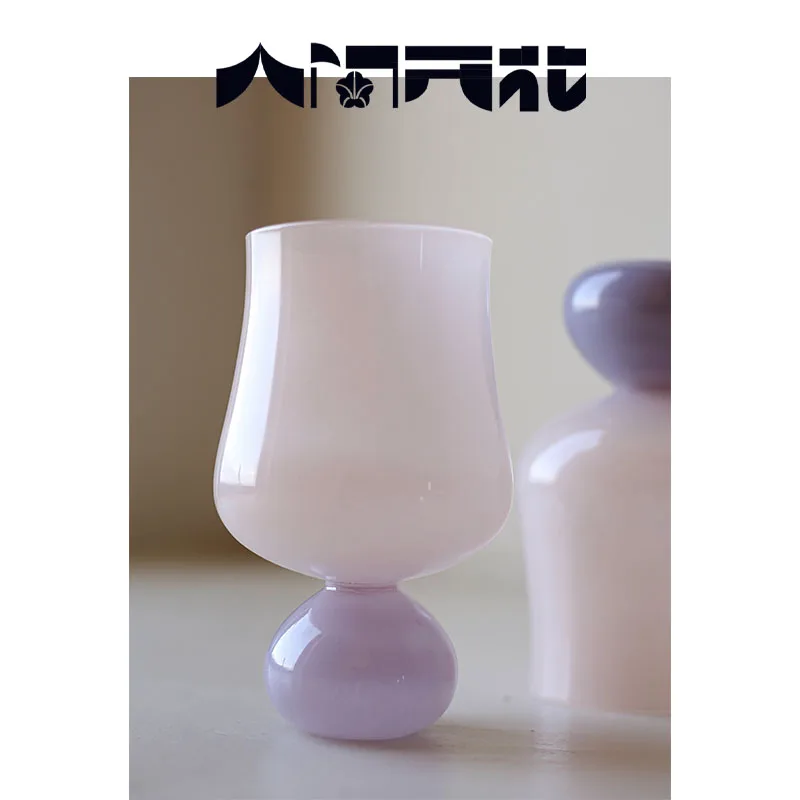 Human Blossom Milk Color Glass Water Cup Valentine's Day Gift Original Color Cup