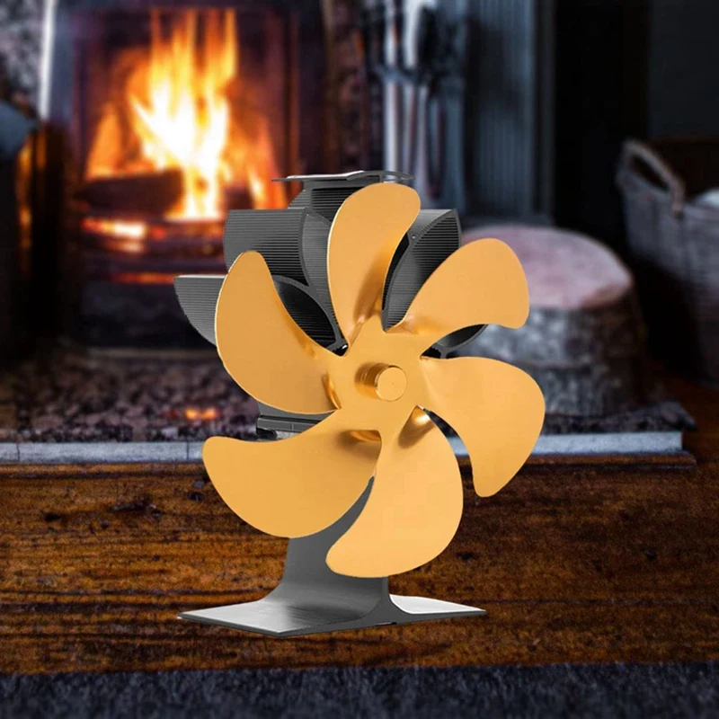 Environmentally Friendly Fireplace Fan 6 Blades Home Indoor Non-Electric  Stove Fan Wood-Burning Stove Fans - AliExpress
