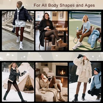 One Seam Fleece Lined Tights Shaping Thermal Leggings Compression Band Translucent Pantyhose Sheer Fleece Leggings Plus Size 5