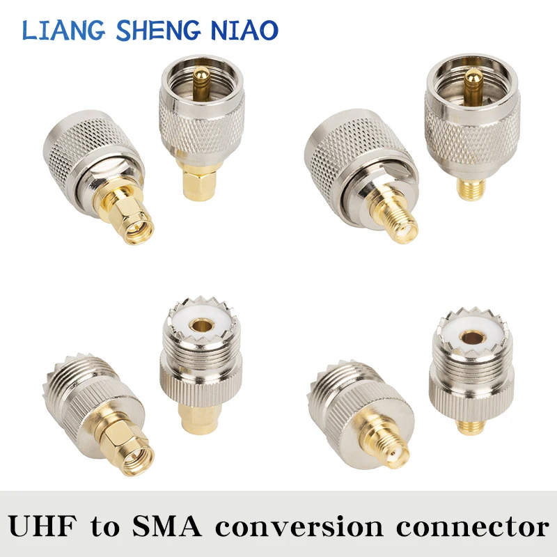 

1pcs UHF to SMA pass-through UHF male to SMA female UHF SO239 PL259 series conversion connector UHF RF Coaxial Cable connector $