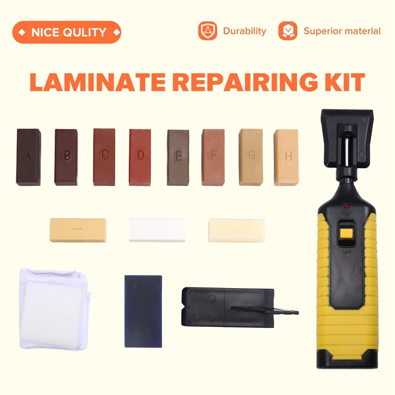 ABBN-Wood Floor Furniture Scratch Repair Kit , Laminate Repairing Kit With Melting Tool For Cracked Stone Crack Chip Ceramic