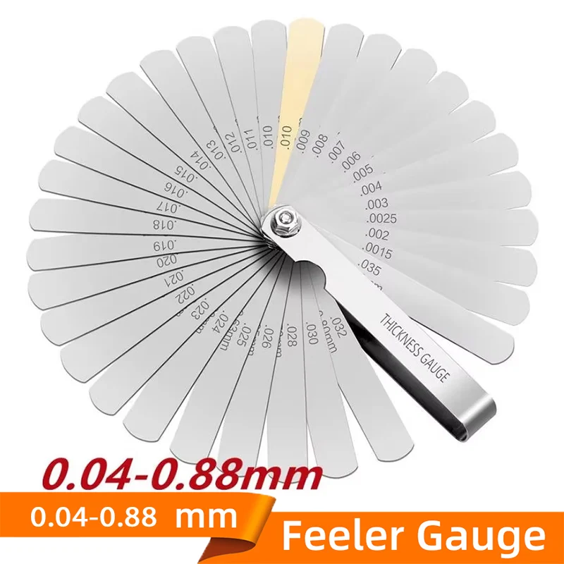 New 32 Blades Steel Feeler Gauge High Precision 0.04-0.88 Thickness Gages Gap Filler Feeler Gauges Woodworking Measuring Tool