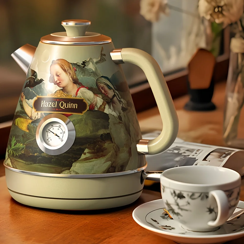 Kettle Electric Retro with 보리차Thermometer All Stainless Steel, Fast Boiling BPA-free, Automatic Shut-Off 멸균우유1리터 4