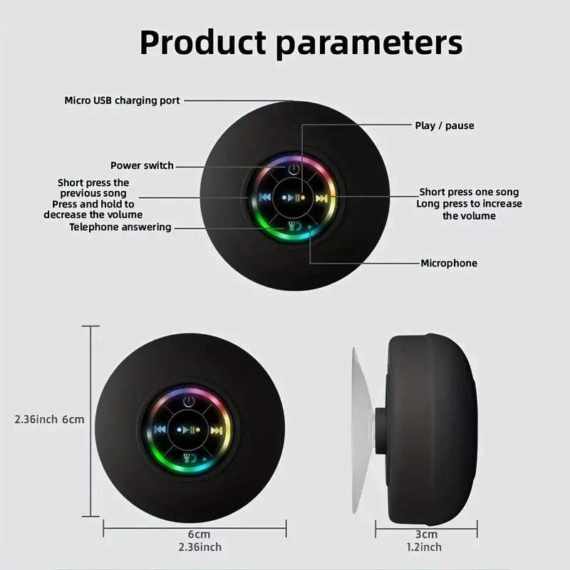 Waterproof audio bone conduction waterproof Bluetooth audio portable suction cup Stereo Speaker