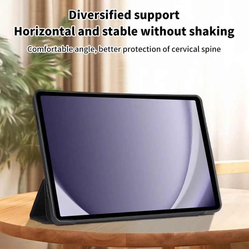 Premium 11 Flip Stand Magnetic Silicone Tablet Case - Soft Liquid Back Cover