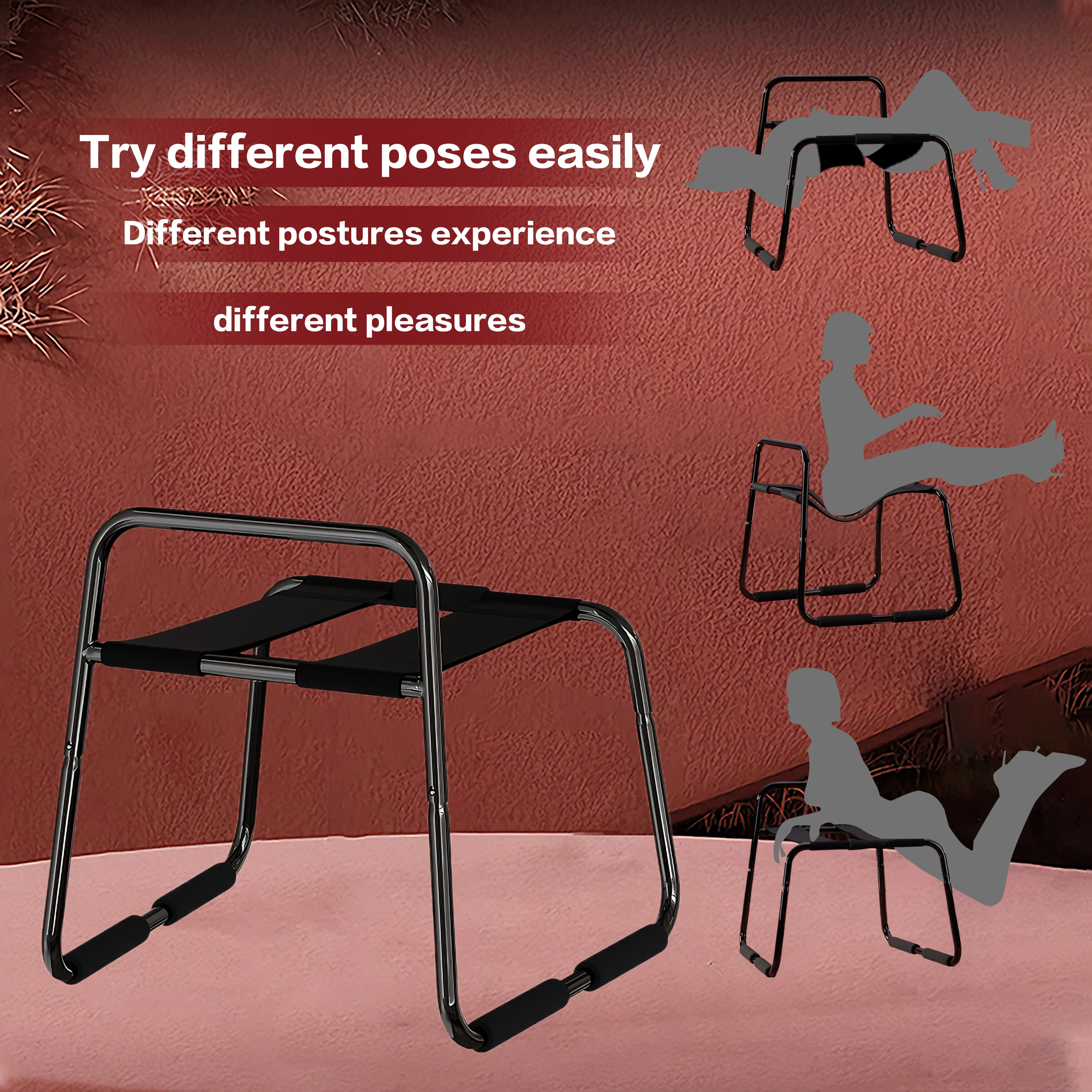 JIUAI Adjustable height sex chair Weightless sex play furniture with armrests for bedroom couple games can hold up to 264 pounds