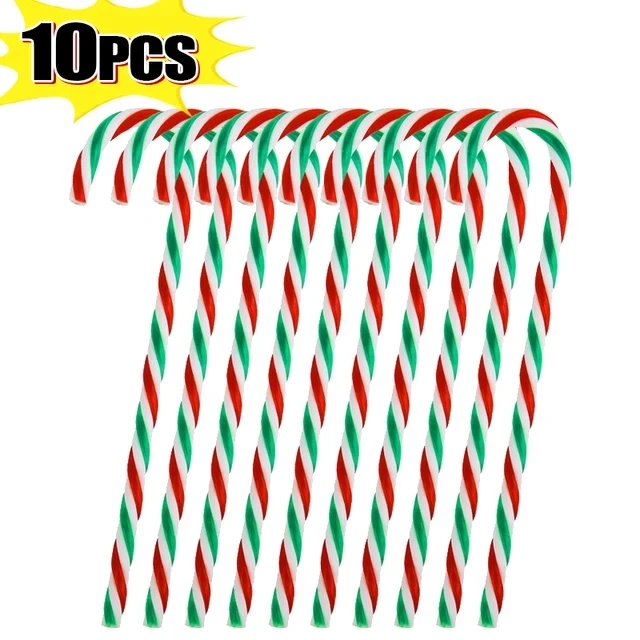 thumbnail image 1 of 20/10/1 piezas de bastones de caramelo acrílicos navideños colgantes para árbol de Navidad muletas retorcidas para fiestas de Año Nuevo, regalos de decoración del hogar, 1 of 5