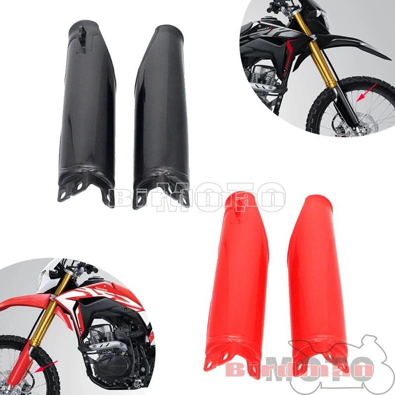 

Dual Sport Racing Red/Black PVC Plastic Fork Guard Front Fork Tube Cover For Honda CRF150L CRF 150 L 150L 2016-2019 Dirt Bike