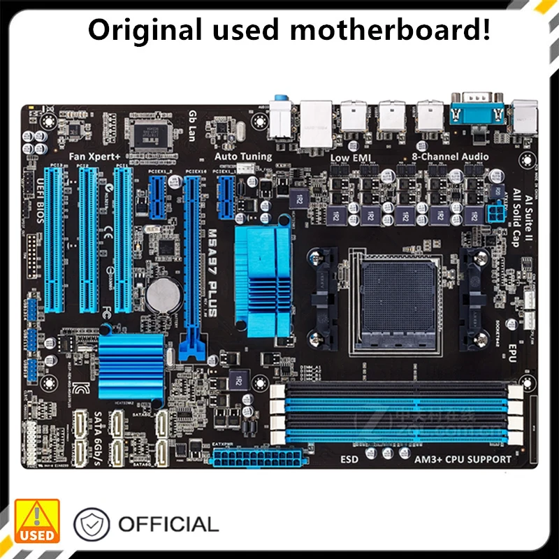 

Материнская плата для M5A97 PLUS, разъем AM3 + DDR3 для AMD 970 M5A97 970 M FX, оригинальная настольная материнская плата M5A97, б/у материнская плата