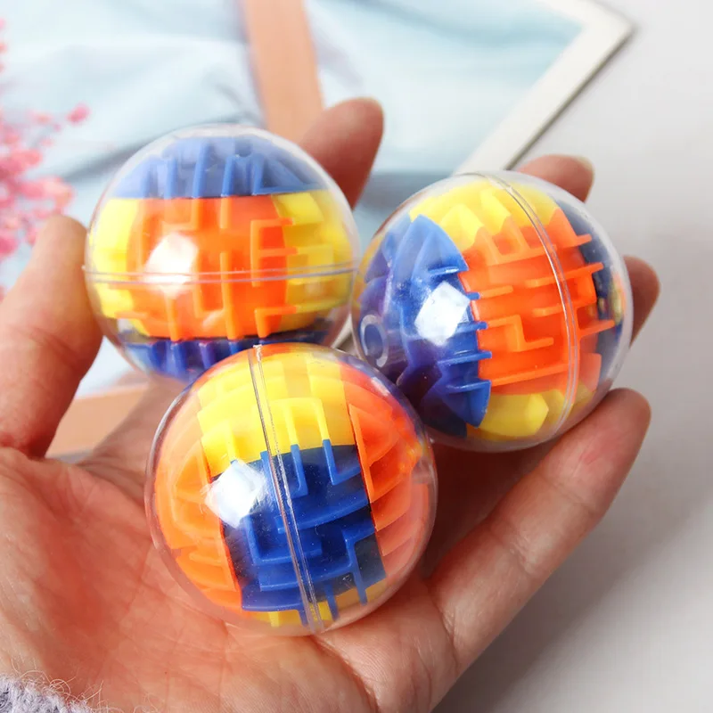 Mini 3D Magic Maze Puzzle Ball Cube Game Globe Sphere Bulk Labyrinth Toys Brain Teaser Game Learning Education Puzzle Toys Gifts