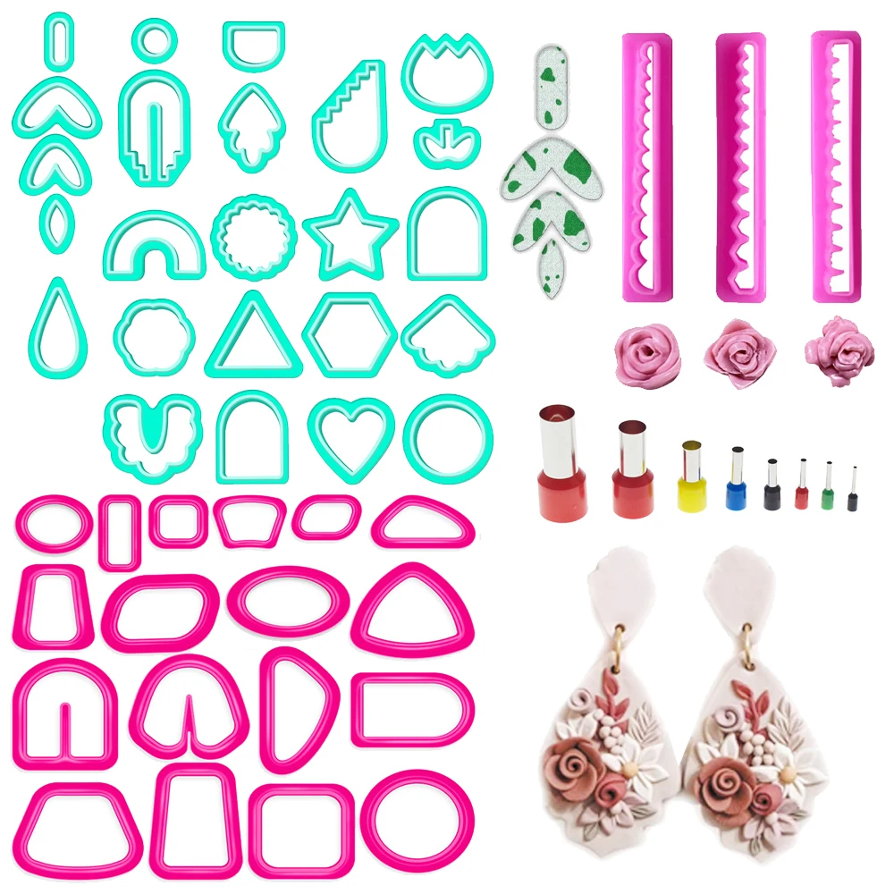Polymer Clay Tool Basic Clay Cutters, Organic Polymer Cutters for Earrings Making Cutters for Jewelry
