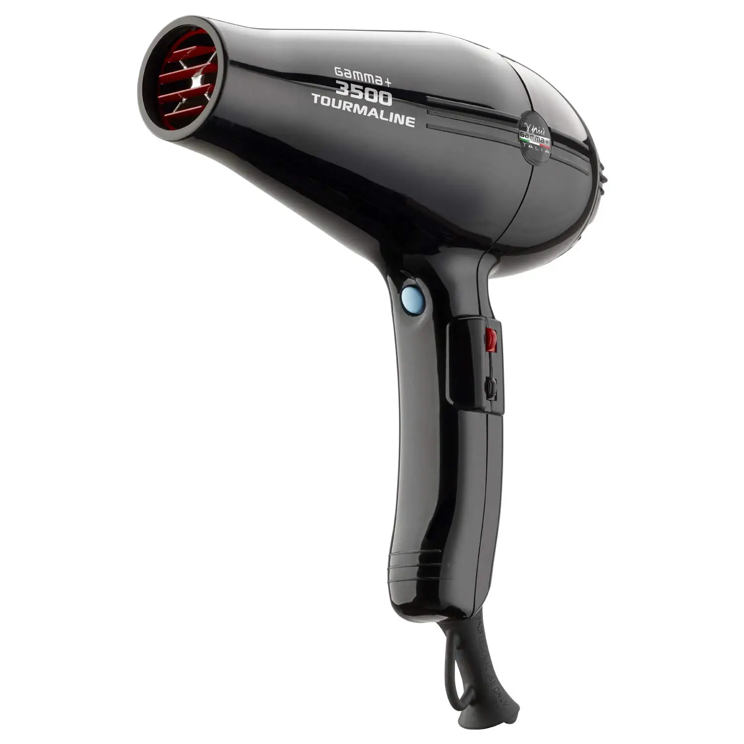 Professional Salon Tourmaline Ionic Hair Dryer, 2 Nozzles, 6 Heat/Speed Settings