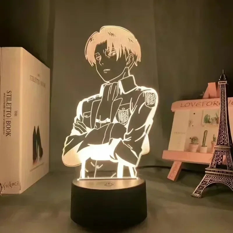 thumbnail image 1 of Lámpara LED de noche de Anime Attack on Titan, figura de Anime 3D, decoración de dormitorio, regalo de cumpleaños para niños, lámpara de Anime EREN, luz cálida, 1 of 4