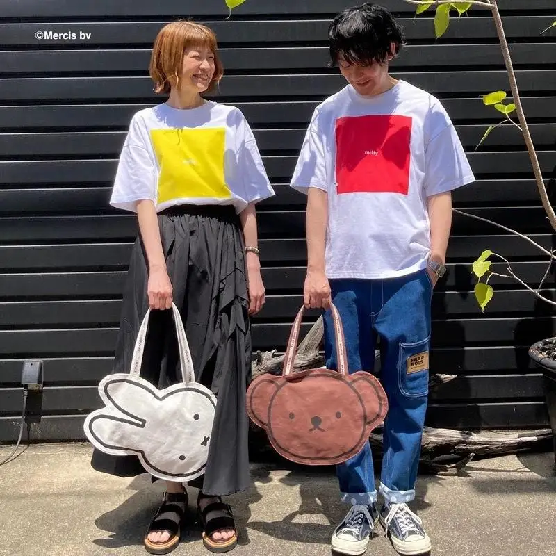 

Kawaii Cute Miffy Handbag One Shoulder Bag Canvas Bag Fashion Leisure Versatile Cartoon Student Gifts Girlfriends and Children