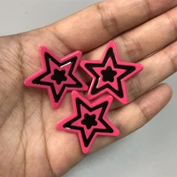 10Pcs Kawaii Y2K Hot Pink Pentagram Star Resin Decoration Diy Craft Hair Clip Junk Phone Case Ipadcase Scrapbooking Accessories 2