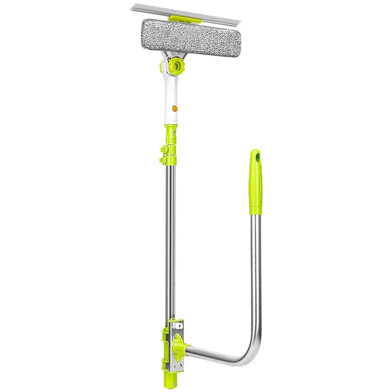 Extendable Window Glass Cleaning Household Tool High Building Retractable Pole Washing Dust Cleaner Brush Dry Wet Scraper Wiper