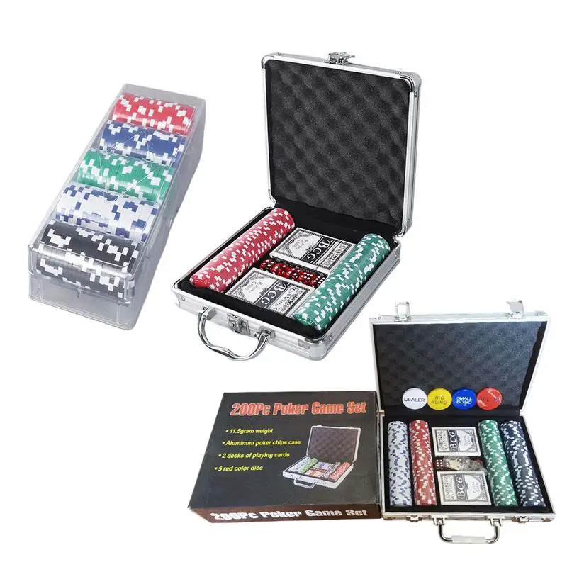 Poker Chips For Card Board Game Professional Poker Sets Chips Set With Aluminum Case Non-valuable poker board game chips