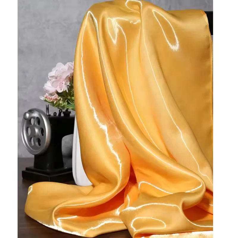 Blue Luxury Glossy Metallic Reflective Satin Fabric for Fashion and Formal Wear