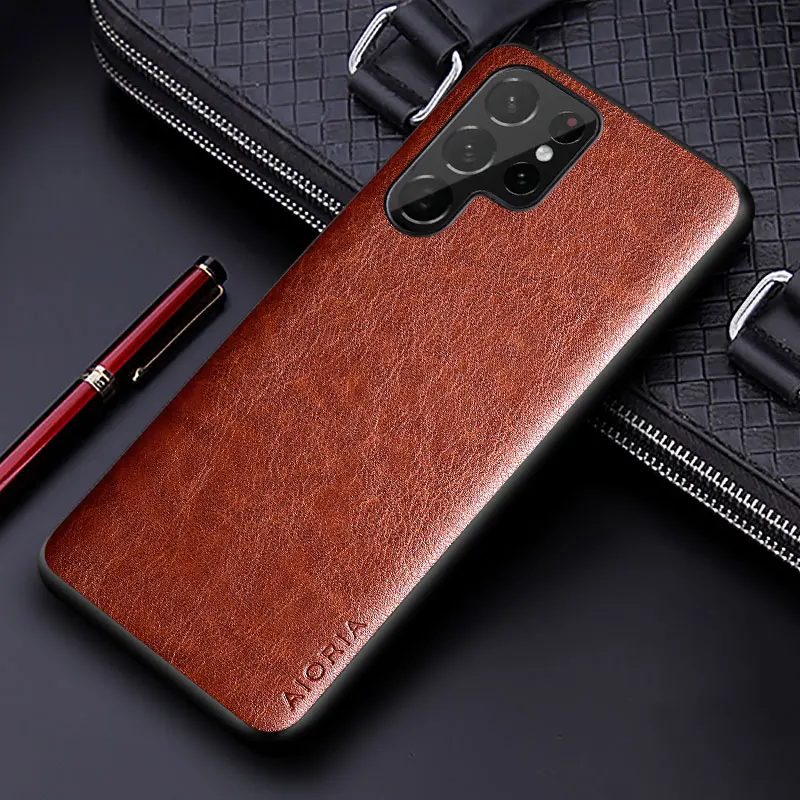 Luxury PU Leather Solid Color Phone Case – Soft TPU & Hard PC