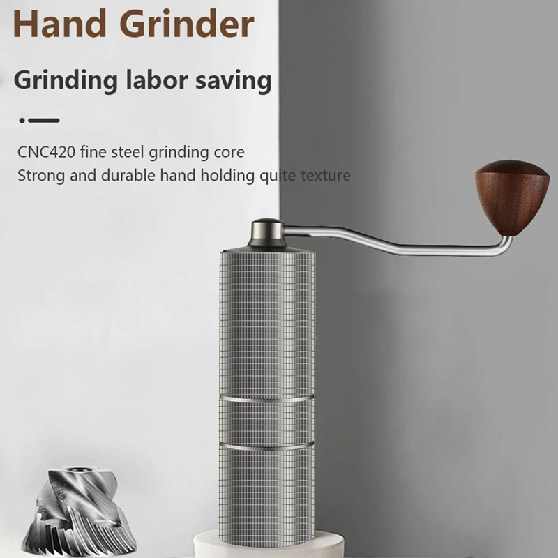 

1 PCS Manual Coffee Grinder Portable Coffee Bean Grinder Multi Grind Level For Espresso Maker Stainless Steel Conical Burr