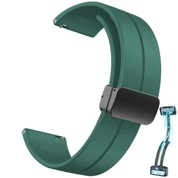 Silicone Watch Strap Band, Adjustable 20mm 22mm, Universal Fit Bracelet for 1pcs 22mm (Green)