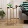 End Table, Accent Indoor&Outdoor Coffee Side Table, Snack Sofa Table for Living Room, Anti-Rust Decorative Plant Stand 1