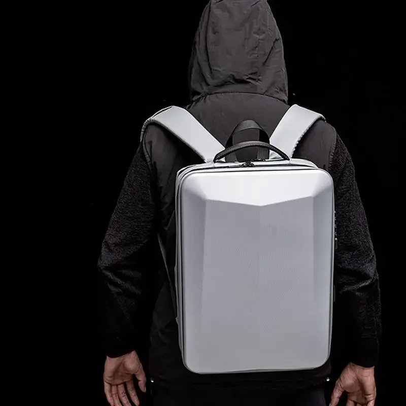 Men's Fashion Large Capacity Backpack Travel Lightweight Breathable PC Hard Shell Backpack Business Waterproof Computer Bag 2