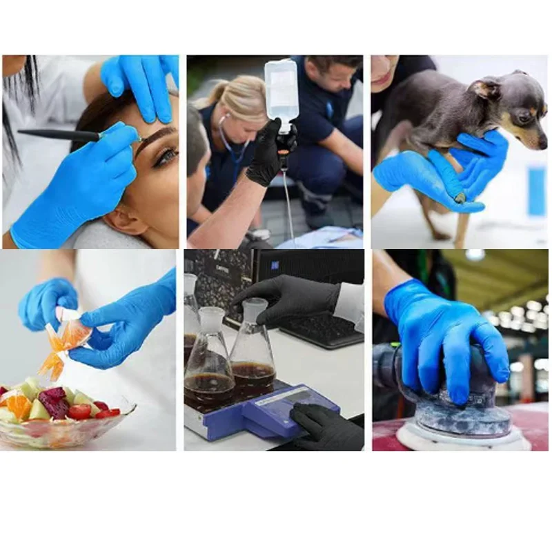 100pcs Nitrile Gloves Food Grade Waterproof Allergy Free Disposable Woman Girl Work Safety Gloves,disposable gloves,disposable nitrile gloves,disposable plastic gloves,kitchen cleaning gloves