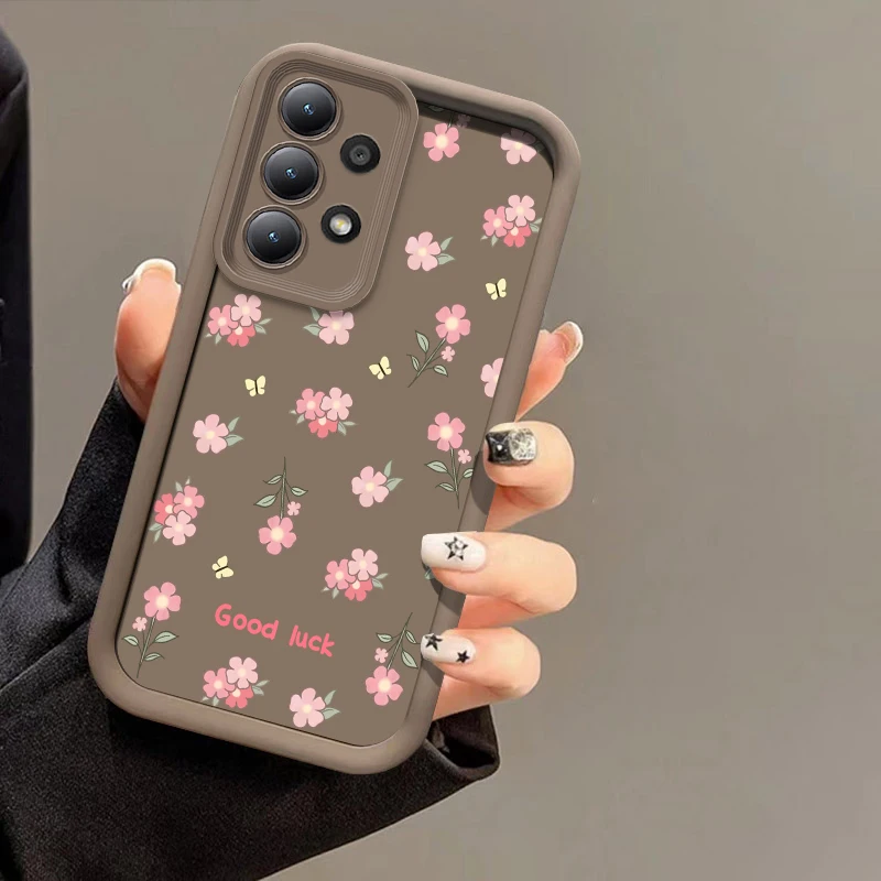 Pink Floral Silicone Soft Phone Case Cover