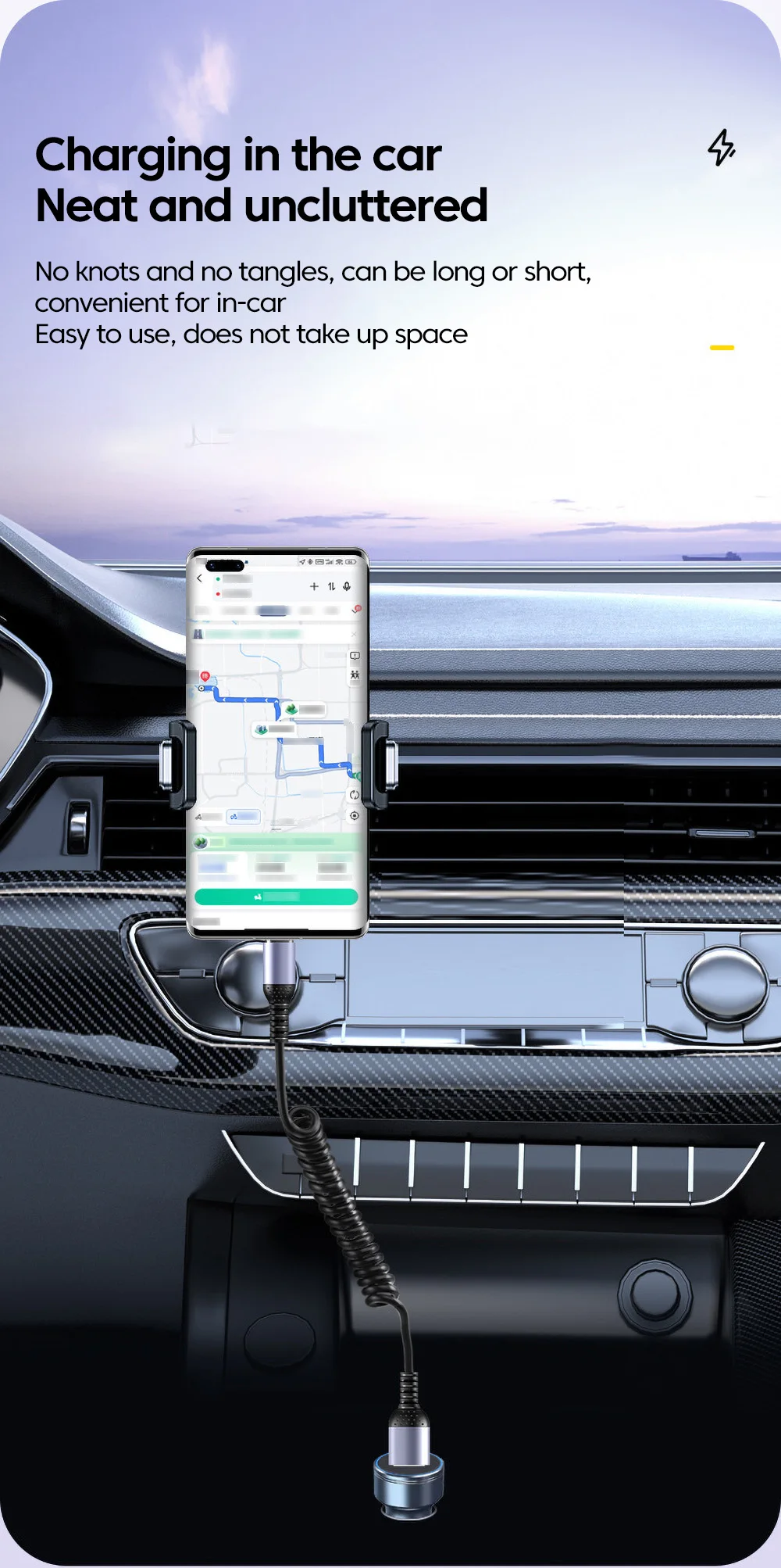 USB C إلى كابل نوع C للسيارة ، سلك شحن سريع ، سلك بيانات ، 6A ، قصير ، ربيعي ، ايفون 15 ، وايفون ، وايفون ، وشوائي ، وسامسونج ، من 25 إلى 1 متر