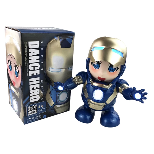 Can dance and sing Movie Same IP Iron Toy Man Electric Robot Music light Children's gifts 5