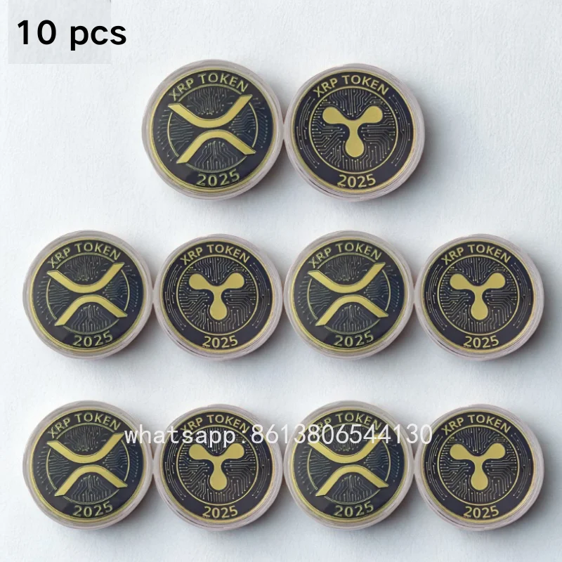 Gold Plated XRP Ripple Commemorative Coin - Premium Crypto Collectible Ornament