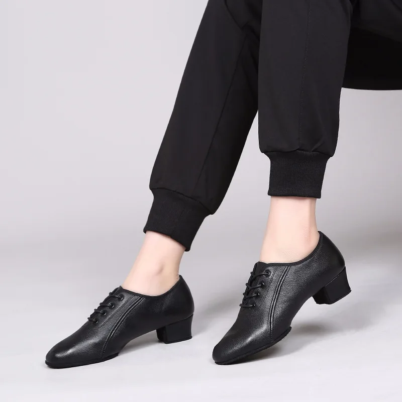 Men Dance Shoes  Ballroom Sneakers Genuine Leather Latin Dance Shoes Modern Dance Shoes Boys Shoes Children Square HEEL 3.5cm