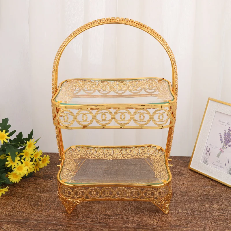 

European-style classic double-waist fruit plate hotel home elegant temperament fruit plate snack plate