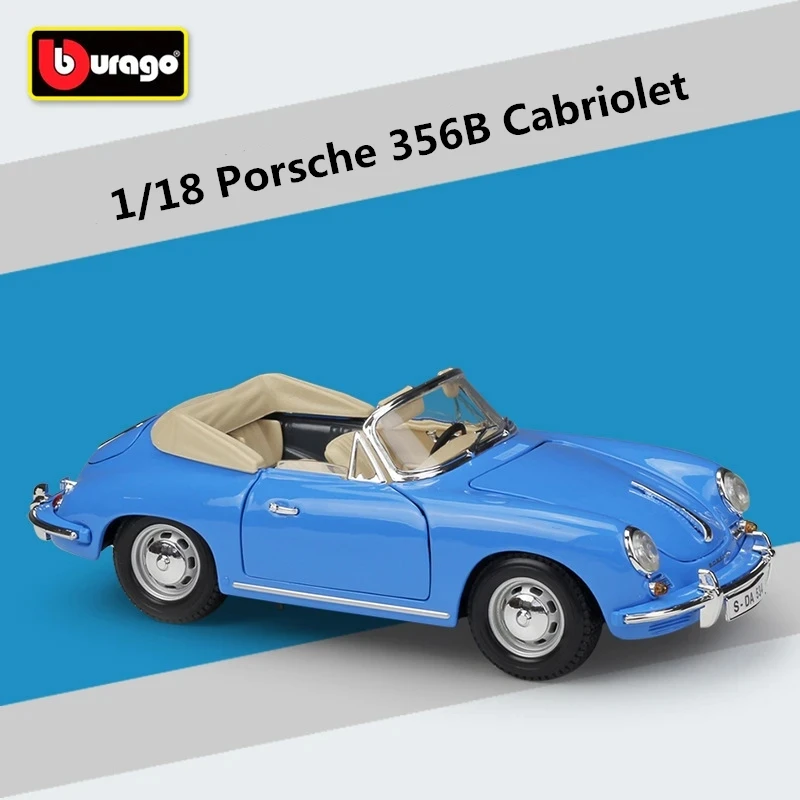 

Модель спортивного автомобиля Bburago в масштабе 1:18 Порше 356B, модель литая металлическая игрушечная машинка, модель имитации коллекции, детские подарки