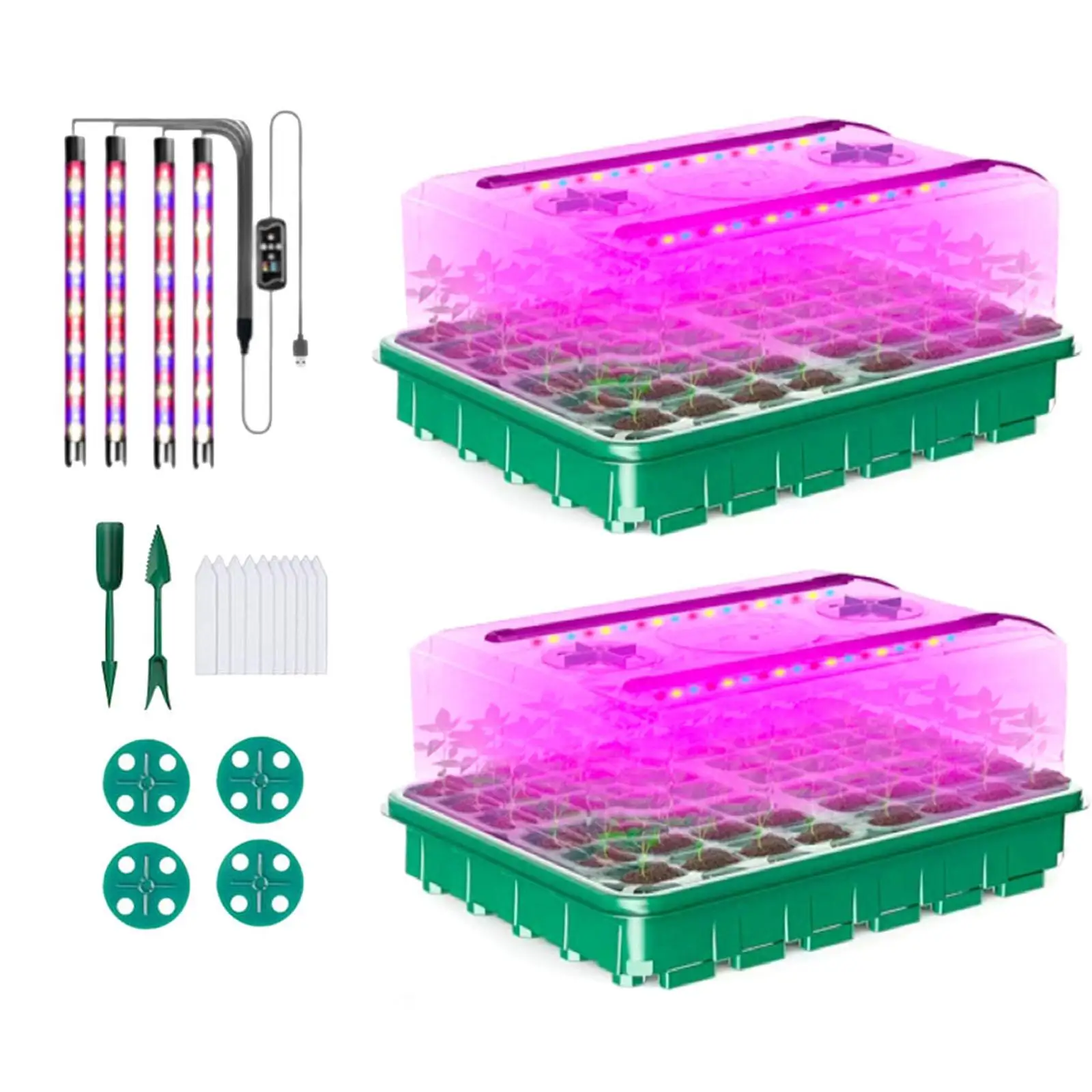 Illuminated Seed Starter Tray Set Seed Tray for Seedling Growing Microgreens