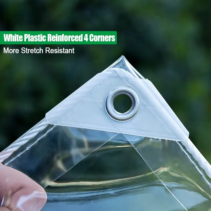 Anpassbare PVC-Klarsichtplane für den Außenbereich, strapazierfähiges, regendichtes Tuch, Möbel-Regenschutz, transparente, wasserdichte Gartenplane – Detail 7