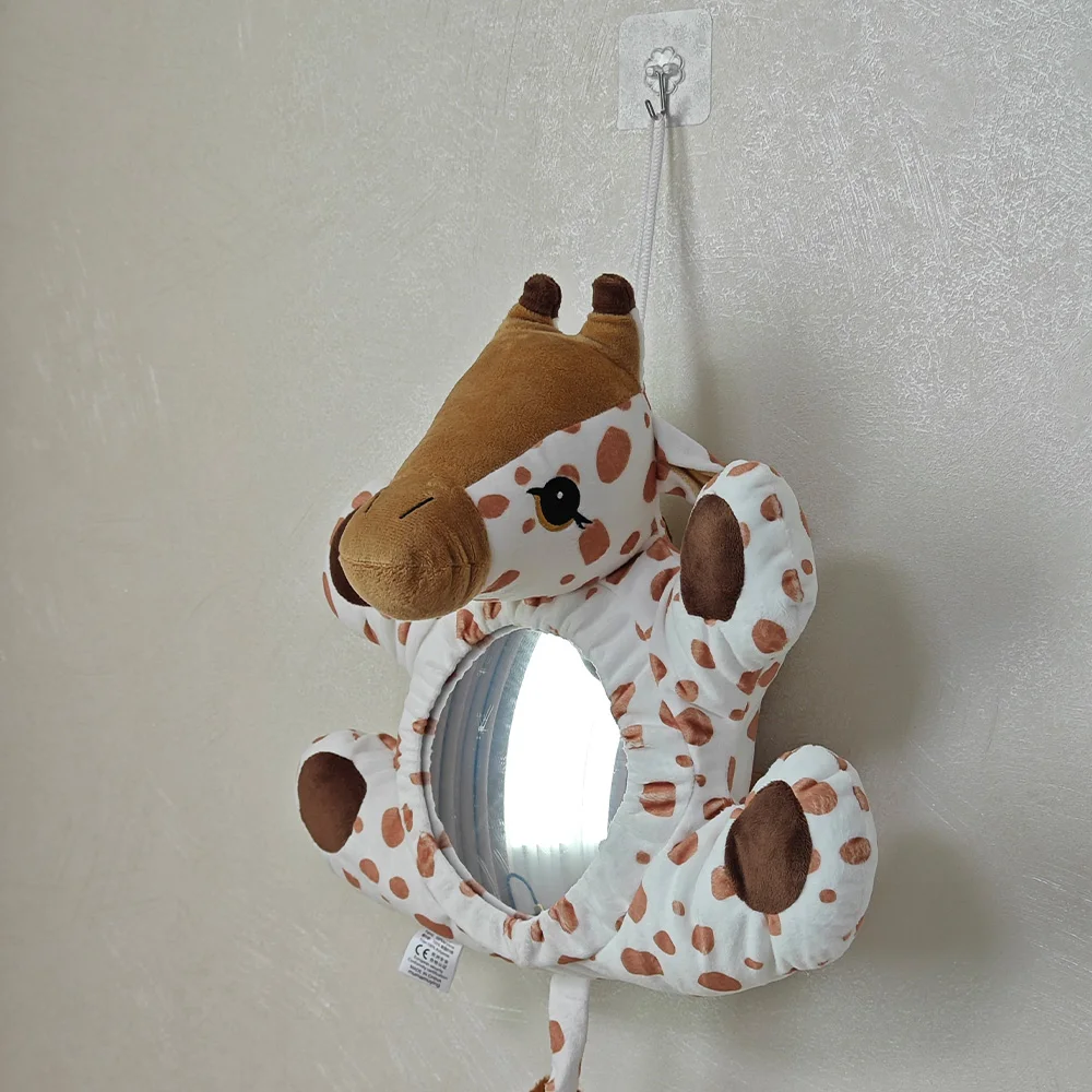 Safety Car Seat Mirror for Rear Facing Infant, Fully Adjustable, Cartoon Decorative Mirror,Wide Crystal Clear View