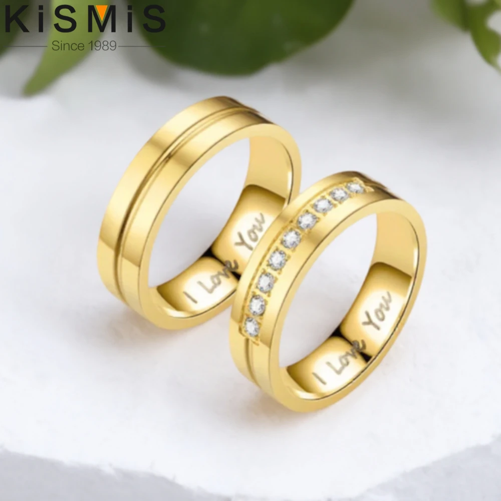 316L Stainless Steel 8mm CZ Crystal Comfort Fit Wedding Bands Promise ...