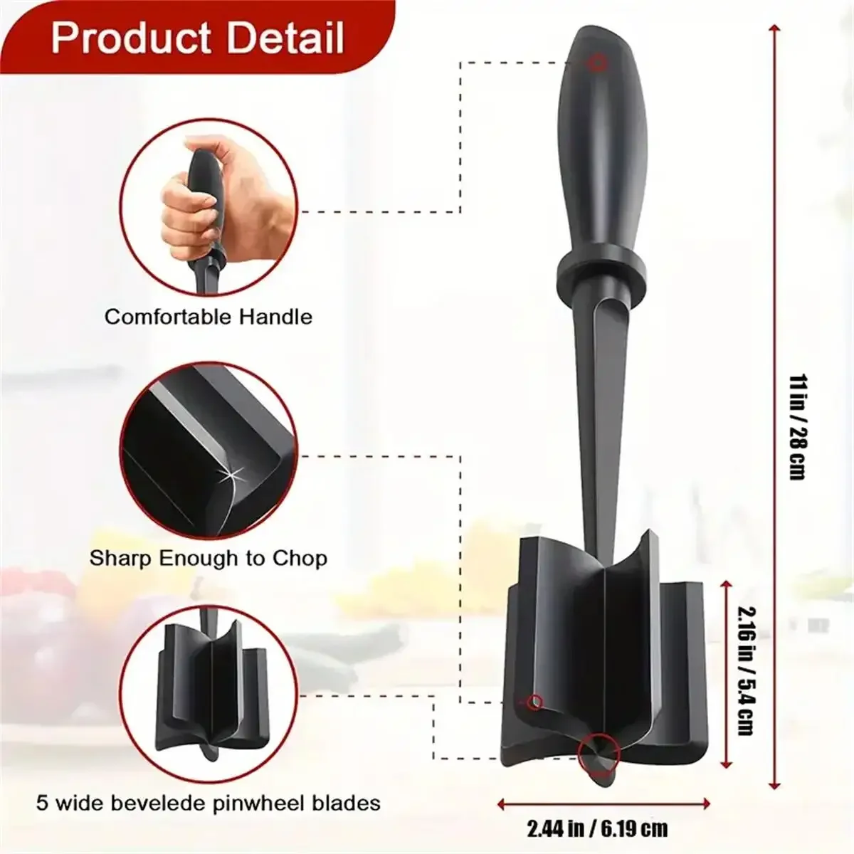 Kitchen Meat Chopper Beef Masher Non-Stick Meat Shredder Potato Tomato Turkey Hamburger Mix Smasher Kitchen Gadget