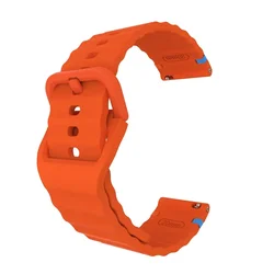 Silicone Wave Bracelet in Multiple Sizes - 22mm (Orange)