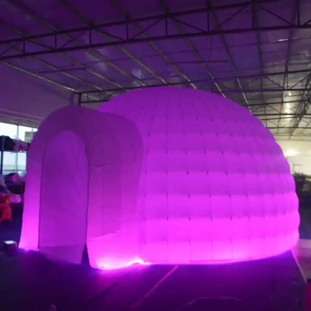 Tenda A Cupola Gonfiabile Per Esterni Bianca Durevole 2024 Per Eventi Tendone Pubblicitario Oxford Con Illuminazione A Led Igloo Dome Party Rental